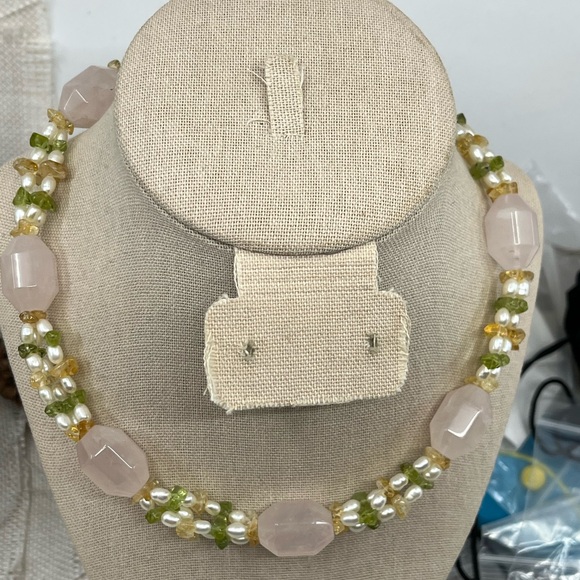 Vintage Ross-Simons Multi-Gemstone and White Pearl Necklace 16" - Picture 3 of 17